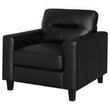 Scotland Faux Leather Track Arm Chair - Black