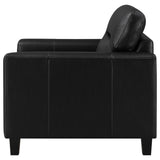 Scotland Faux Leather Track Arm Chair - Black