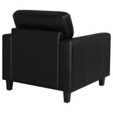 Scotland Faux Leather Track Arm Chair - Black