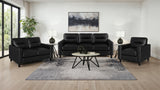 Scotland Faux Leather Track Arm Chair - Black