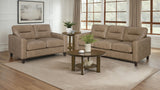 Scotland 2-Piece Faux Leather Sofa Set in Brown