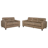 Scotland 2-Piece Faux Leather Sofa Set in Brown