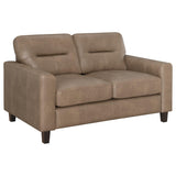 Scotland 2-Piece Faux Leather Sofa Set in Brown