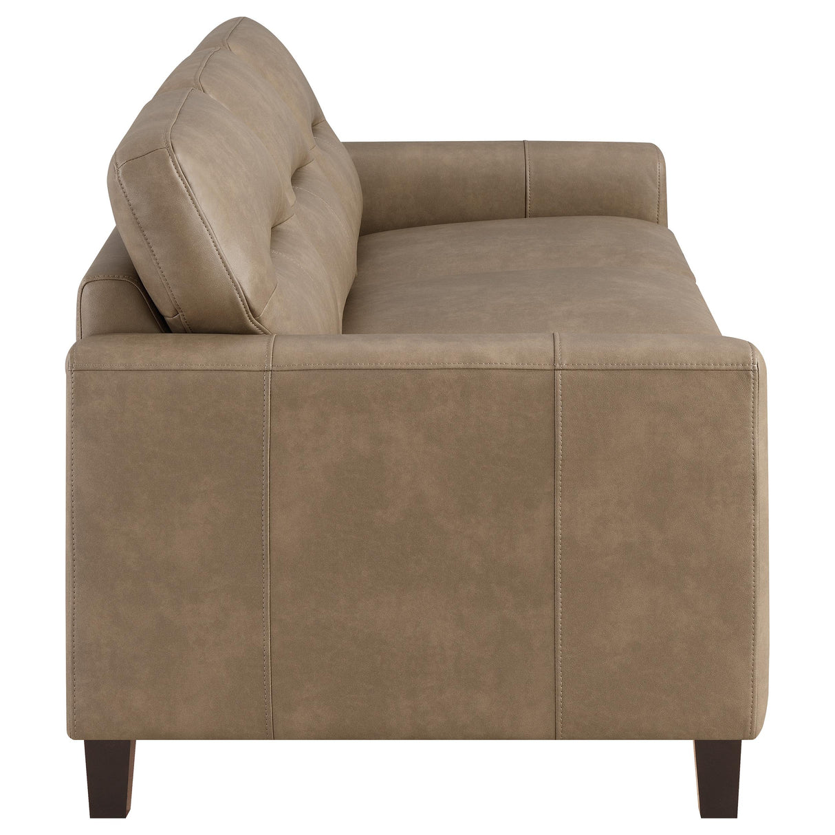 Scotland Faux Leather Track Arm Sofa in Brown