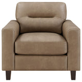 Scotland Faux Leather Track Arm Chair Brown