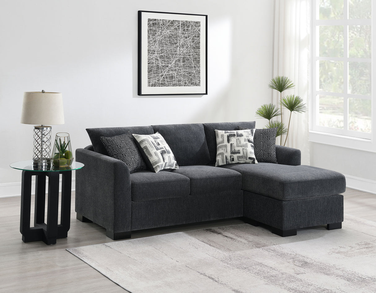 Storey Upholstered Sleeper Sectional Chaise - Dark Grey