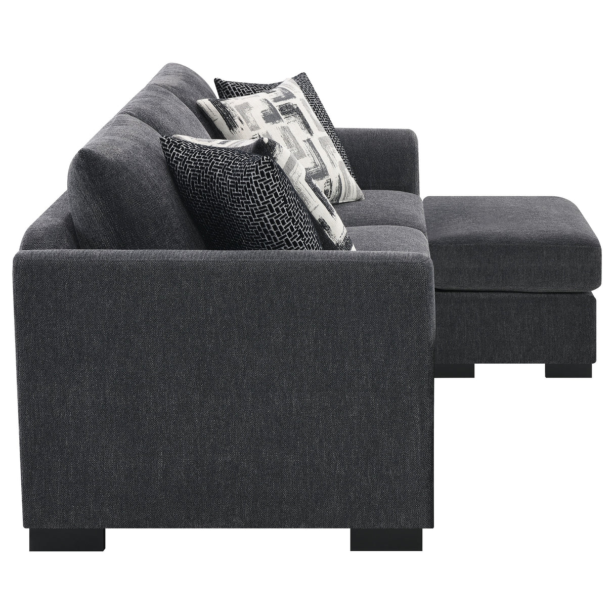 Storey Upholstered Sleeper Sectional Chaise - Dark Grey