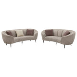 Ellorie 2-Piece Curved Sofa Set in Beige Chenille