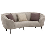 Ellorie 2-Piece Curved Sofa Set in Beige Chenille