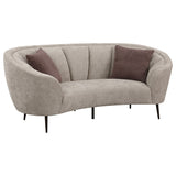 Ellorie 2-Piece Curved Sofa Set in Beige Chenille