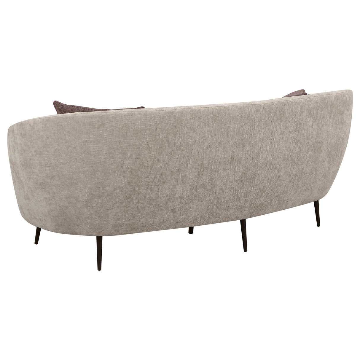 Ellorie Upholstered Channel Back Curved Sofa, Beige