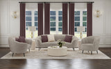 Ellorie Upholstered Channel Back Curved Loveseat Beige
