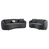 Brookside 2-Piece Velvet Sofa Set in Dark Grey