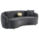 Brookside 2-Piece Velvet Sofa Set in Dark Grey