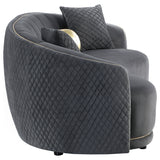 Brookside 2-Piece Velvet Sofa Set in Dark Grey