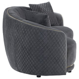 Brookside 2-Piece Velvet Sofa Set in Dark Grey