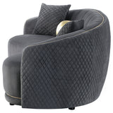 Brookside Velvet Curved Sofa in Dark Grey