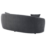 Brookside Velvet Curved Sofa in Dark Grey