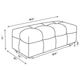 Everly Boucle Upholstered Rectangular Ottoman Off White