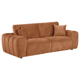 Burnett Chenille Upholstered Wide Arm Sofa in Burnt Orange