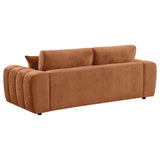 Burnett Chenille Upholstered Wide Arm Sofa in Burnt Orange