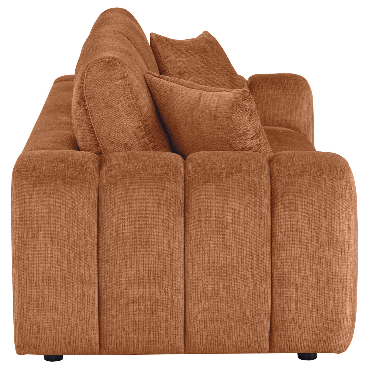 Burnett Chenille Upholstered Wide Arm Sofa in Burnt Orange