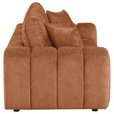 Burnett Chenille Upholstered Wide Arm Sofa in Burnt Orange