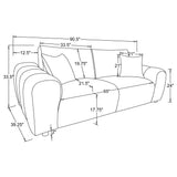 Burnett Chenille Upholstered Wide Arm Sofa in Burnt Orange