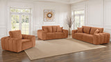 Burnett Chenille Upholstered Wide Arm Sofa in Burnt Orange
