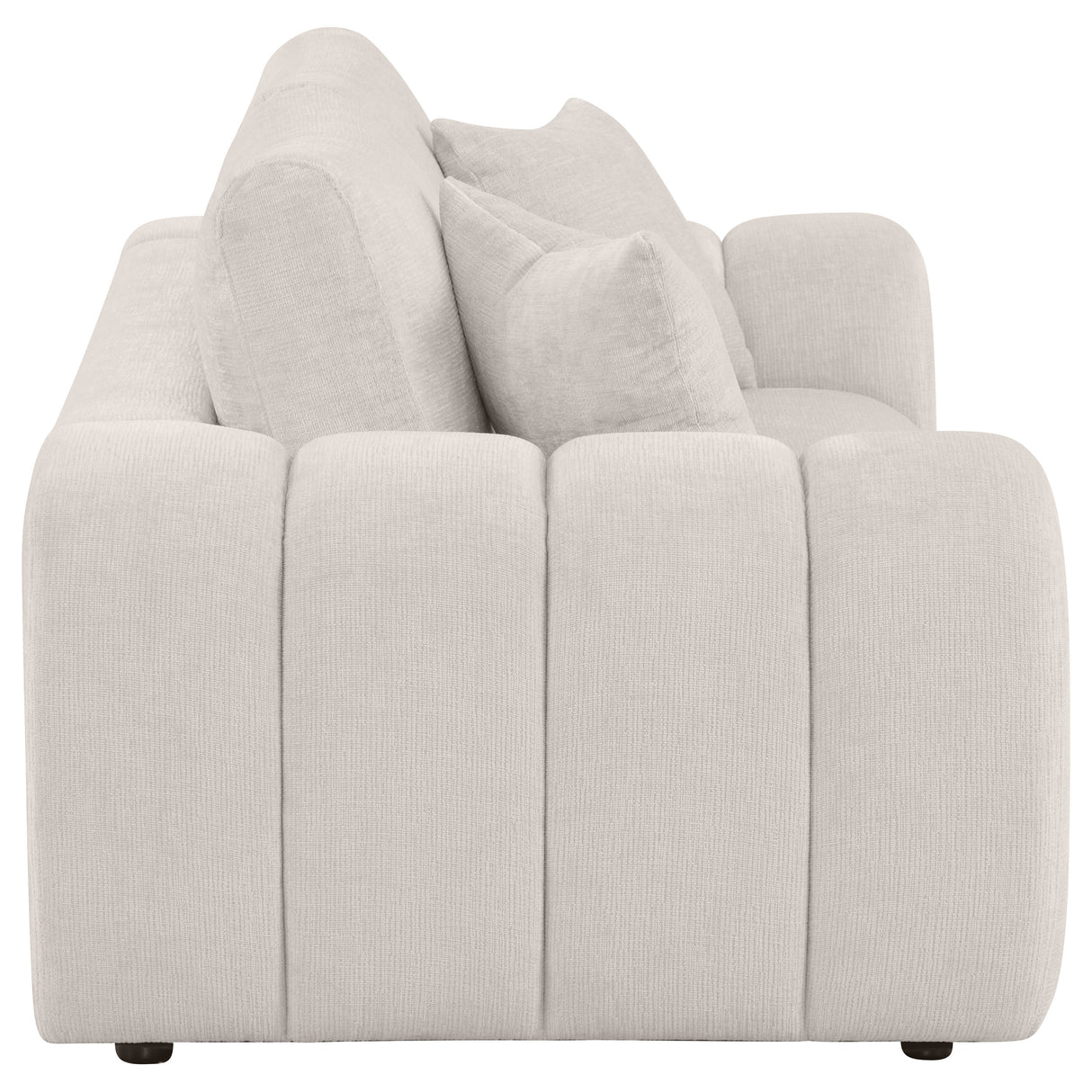 Burnett Chenille Upholstered Wide Arm Loveseat Ivory