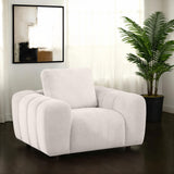 Burnett Chenille Upholstered Accent Chair in Ivory