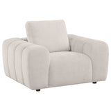Burnett Chenille Upholstered Accent Chair in Ivory