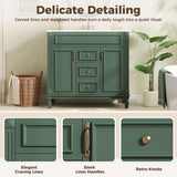 Bathroom Vanity With Top Sink, Cabinet With 2 Soft Closing Doors And Drawers