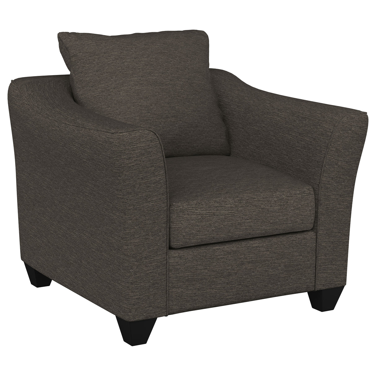 Salizar Upholstered Flared Arm Accent Chair in Charcoal Grey