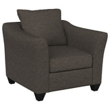 Salizar Upholstered Flared Arm Accent Chair in Charcoal Grey