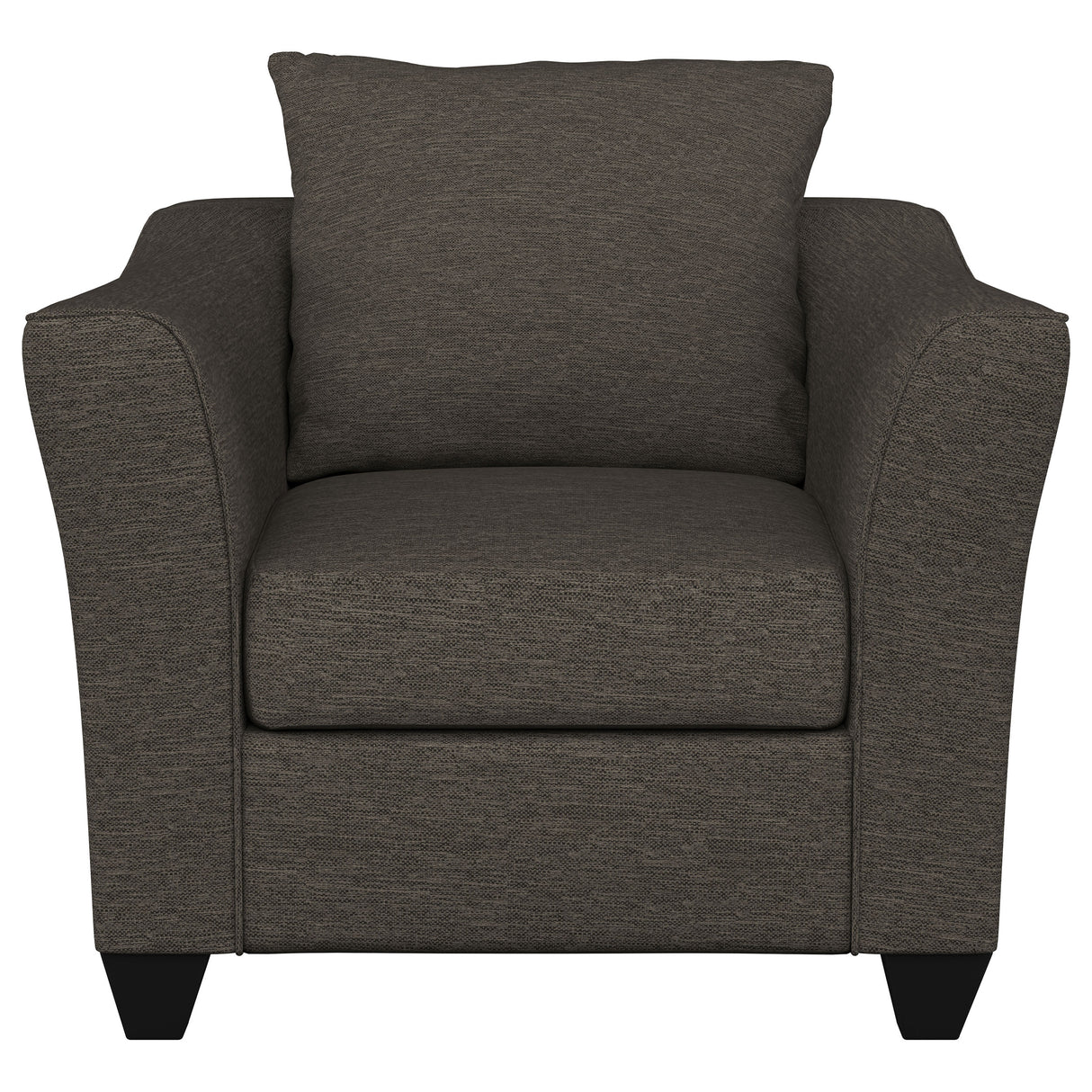 Salizar Upholstered Flared Arm Accent Chair in Charcoal Grey