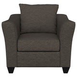 Salizar Upholstered Flared Arm Accent Chair in Charcoal Grey