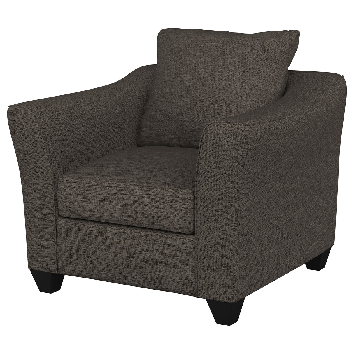 Salizar Upholstered Flared Arm Accent Chair in Charcoal Grey