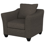 Salizar Upholstered Flared Arm Accent Chair in Charcoal Grey