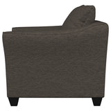 Salizar Upholstered Flared Arm Accent Chair in Charcoal Grey