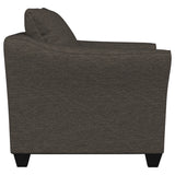 Salizar Upholstered Flared Arm Accent Chair in Charcoal Grey