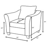Salizar Upholstered Flared Arm Accent Chair in Charcoal Grey