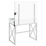 Hamlin - Makeup Vanity Table With Lighted Mirror And Padded Stool - White