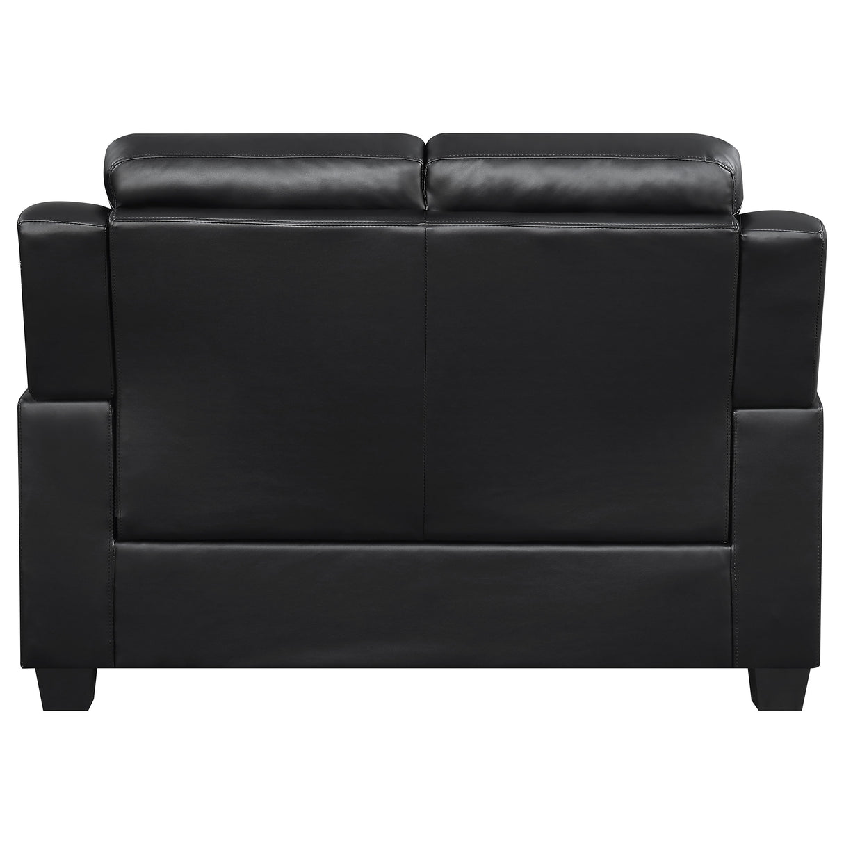 Finley 2-Piece Black Leatherette Tufted Sofa Set