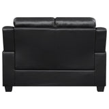 Finley 2-Piece Black Leatherette Tufted Sofa Set