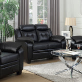 Finley Upholstered Tufted Loveseat Black