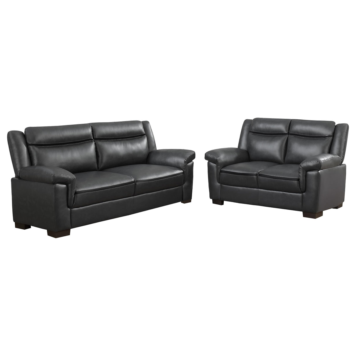 Arabella 2-Piece Upholstered Sofa Set in Grey