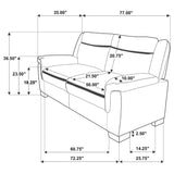 Arabella Upholstered Padded Arm Sofa in Grey
