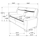 Arabella 2-Piece Upholstered Sofa Set in Grey