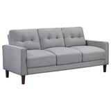 Bowen 2-Piece Upholstered Track Arm Tufted Sofa Set Grey